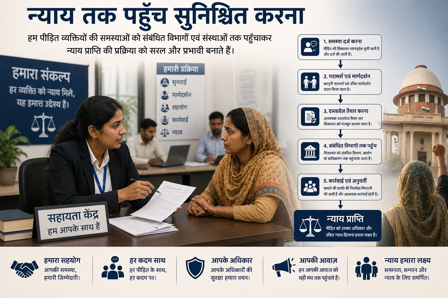 न्याय तक पहुँच सुनिश्चित करना